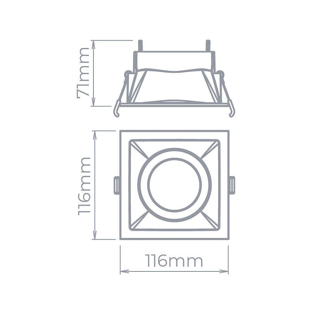 Spot De Embutir Recuado Stella Square Par 20 E27 Quadrado Bivolt Preto - 2
