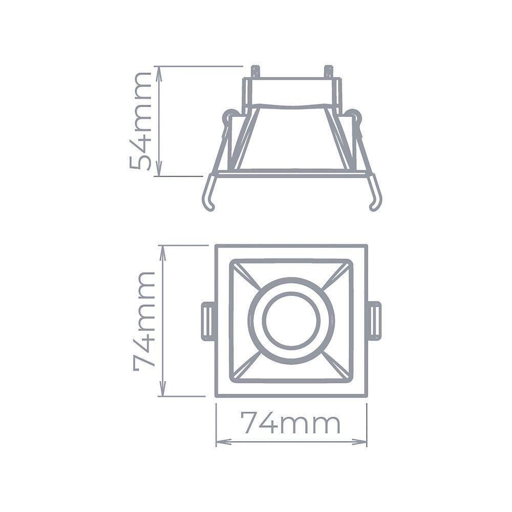 Spot De Embutir Recuado Stella Square Mr11 Gu10 Quadrado Bivolt Branco - 2