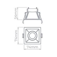 Spot De Embutir Recuado Stella Square Mr11 Gu10 Quadrado Bivolt Branco - 2