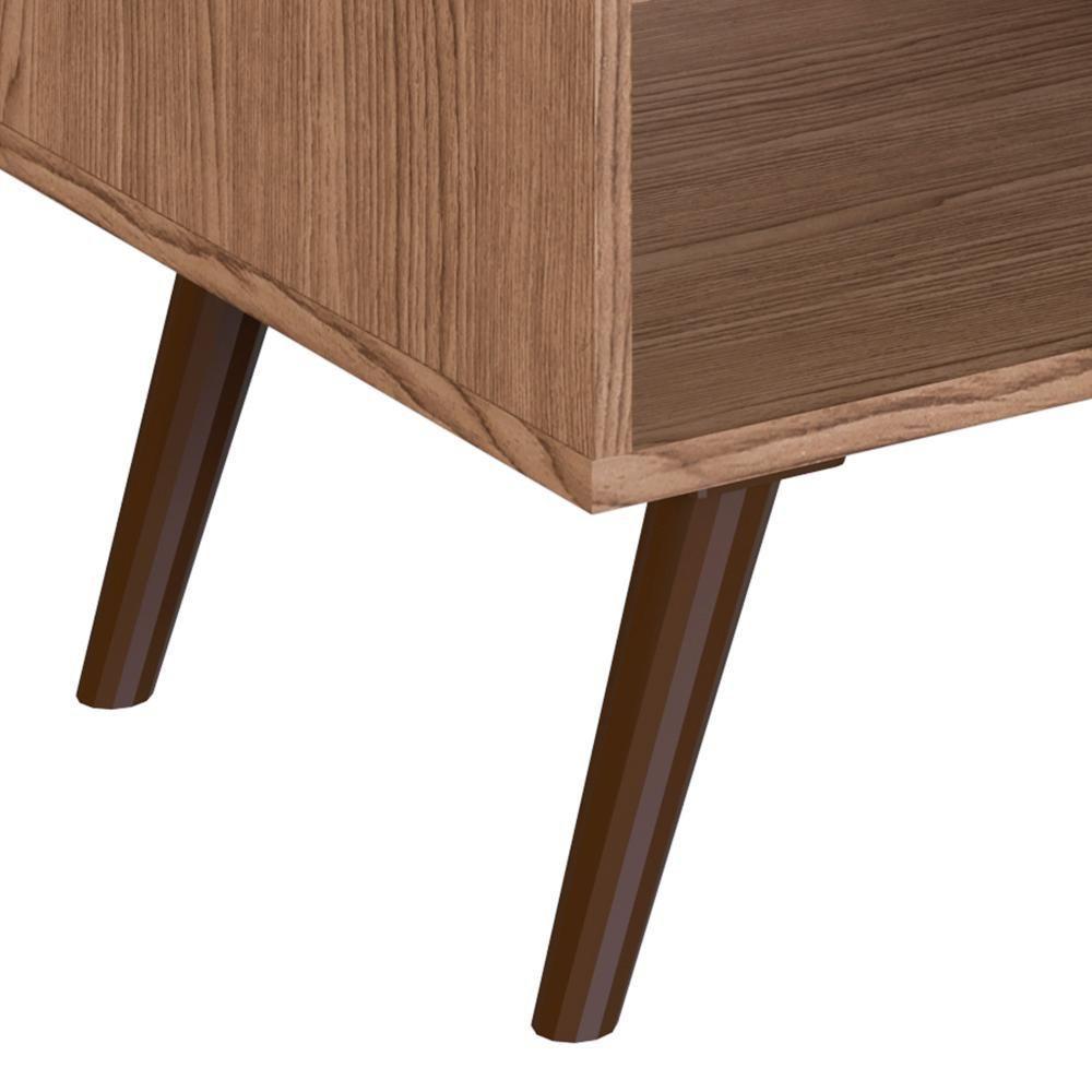 Kit Com Duas Mesas De Cabeceira Corsa Ebano Frente Branco Genialflex - 4