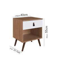 Kit Com Duas Mesas De Cabeceira Corsa Ebano Frente Branco Genialflex - 6