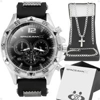 Relogio Masculino Prata + Cordão Grumet + Pulseira + Caixa - 1