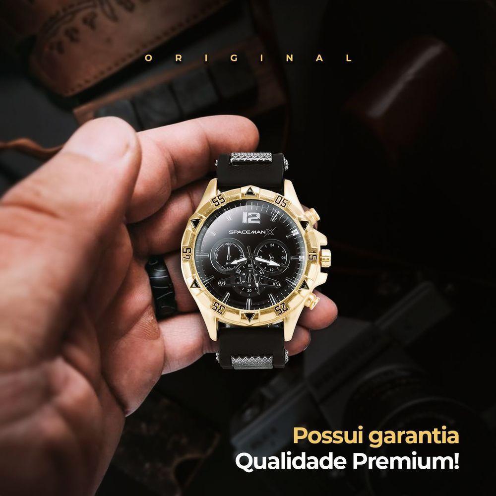 Relogio Masculino Prata Pulseira Cordão Grumet Crucifixo - 2