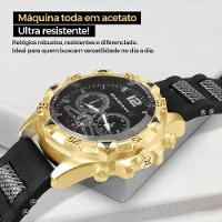 Relogio Masculino Prata Pulseira Cordão Grumet Crucifixo - 3