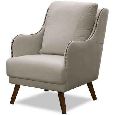 Poltrona Decorativa Sarah Veludo Bege