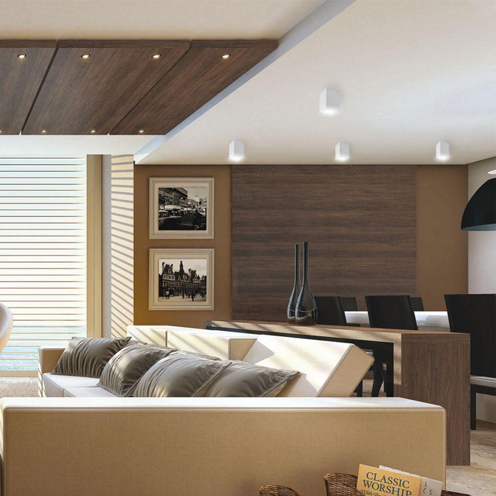 Spot De Sobrepor Recuado Blumenau Lince Para Lâmpada Mr16 Quadrado Bivolt Branco - 2