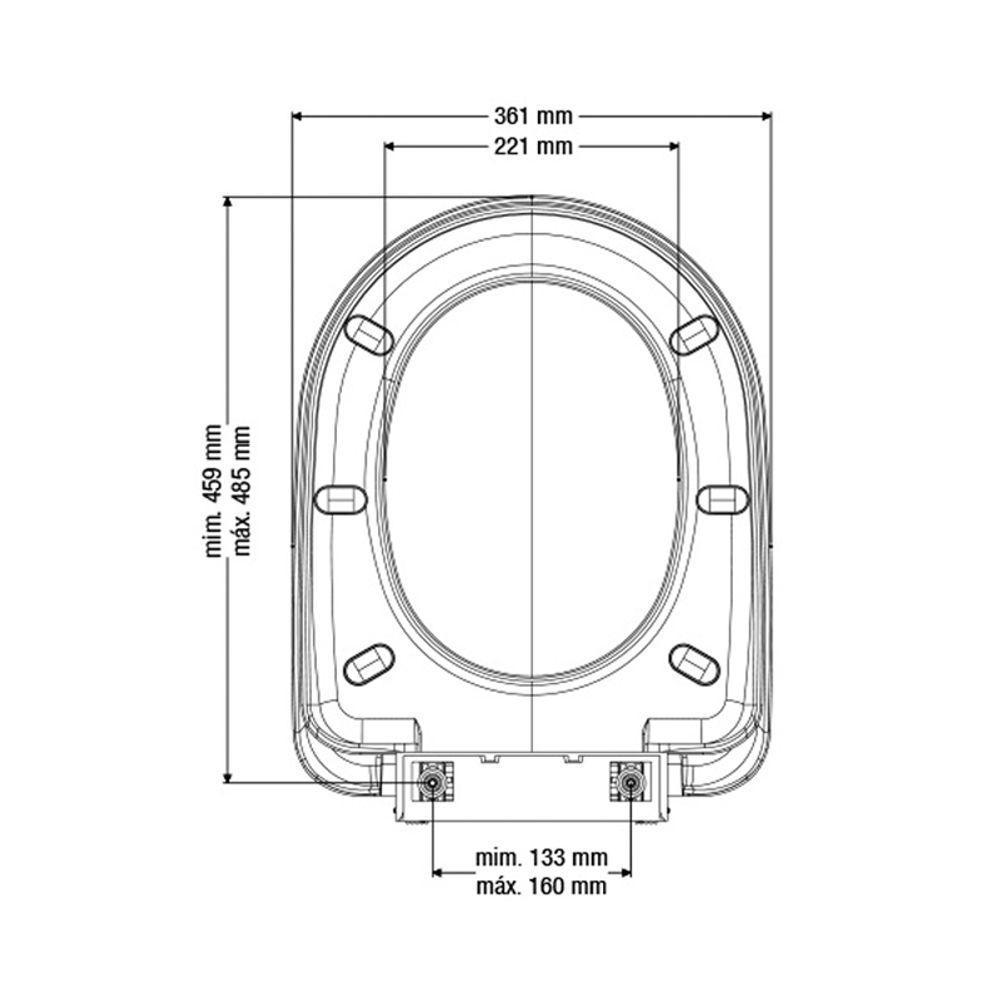 Assento Sanitário Plástico Censi Carrara 7625 Soft Close Branco - 2