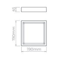 Painel De Led Stella Quadrado Deep De Sobrepor Recuado 17w Bivolt Branco 3000k Luz Amarela - 2