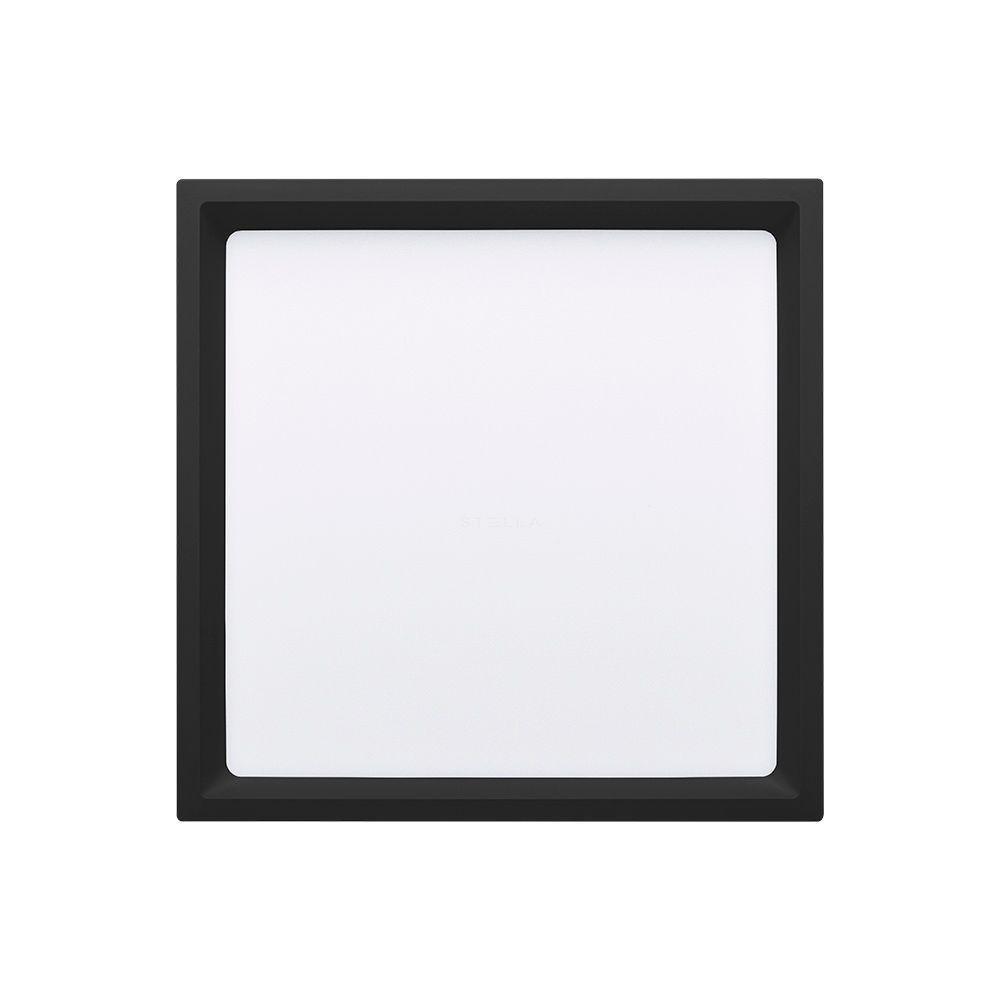 Painel De Led Stella Quadrado Deep De Sobrepor Recuado 22w Bivolt Preto 3000k Luz Amarela - 1