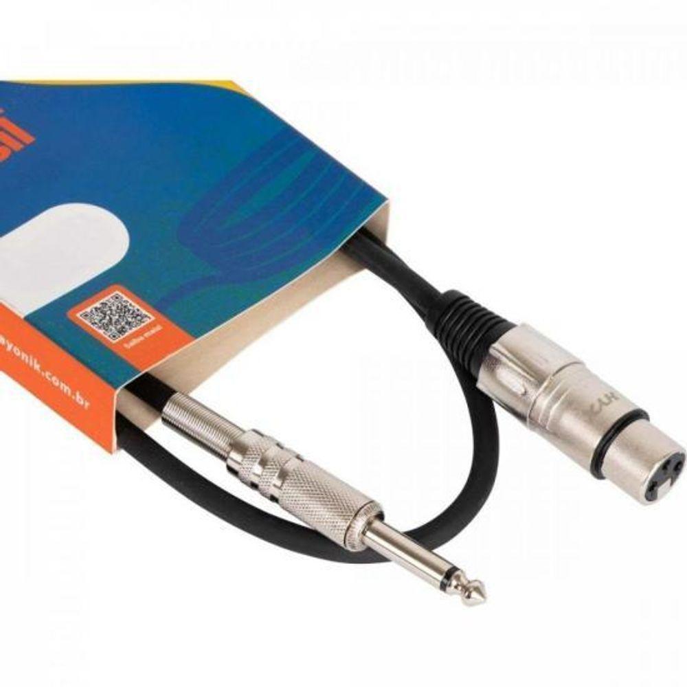 Cabo Para Microfone Linha Brasil Xlr(f) X P10 1m Preto Hayonik [f003] - 3