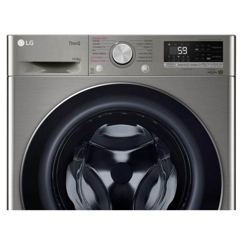 Lava e Seca Smart LG VC4 14kg Inox Look com Inteligência Artificial AI DD CV5014PC4 127V - 8