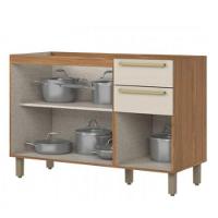 Balcão Pia 3 Portas 2 Gavetas 1.20 Requinte Henn Areia-nature - 6