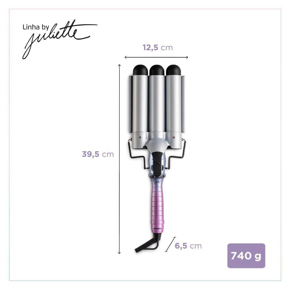 Modelador De Cachos Triondas By Juliette Mondial Azul/rosa MCT-JU-03 Bivolt - 8