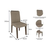 Kit 2 Cadeiras Sala Jantar Nicole  2 Un Savana/Suede Pluma - Cimol