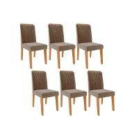 Kit 6 Cadeiras Sala Jantar Nicole  6 Un Nature/Suede Joli - Cimol - 1