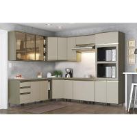 Cozinha Modulada Henn Connect  16 Peças (4 Armários + 5 Balcões + 1 Paneleiro + 6 Complementos) C16P02 Duna/Cristal - 1