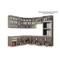 Cozinha Modulada Henn Connect  16 Peças (4 Armários + 5 Balcões + 1 Paneleiro + 6 Complementos) C16P02 Duna/Cristal - 2