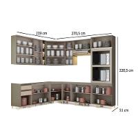 Cozinha Modulada Henn Connect  16 Peças (4 Armários + 4 Balcões + 1 Paneleiro + 7 Complementos) C16P04 Duna/Cristal - 3