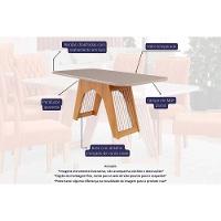 Sala de Jantar Completa Carol c/ Tampo Madeirado c/ Vidro 180cm + 6 Cadeiras Nicole Nature/Off White/Madeira/Joli - Cimol
