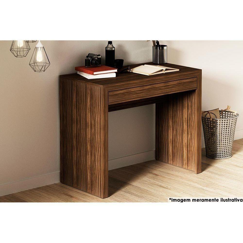 Mesa de Computador Solteiro ME4107 c/ 1 Gaveta Nogal - Tecno Mobili - 1