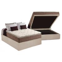 Cama Box Baú Casal: Colchão Ortopédico Anjos D28 / AG65 Star Pillow Top + Base CRC Suede Clean(138x188) - 1