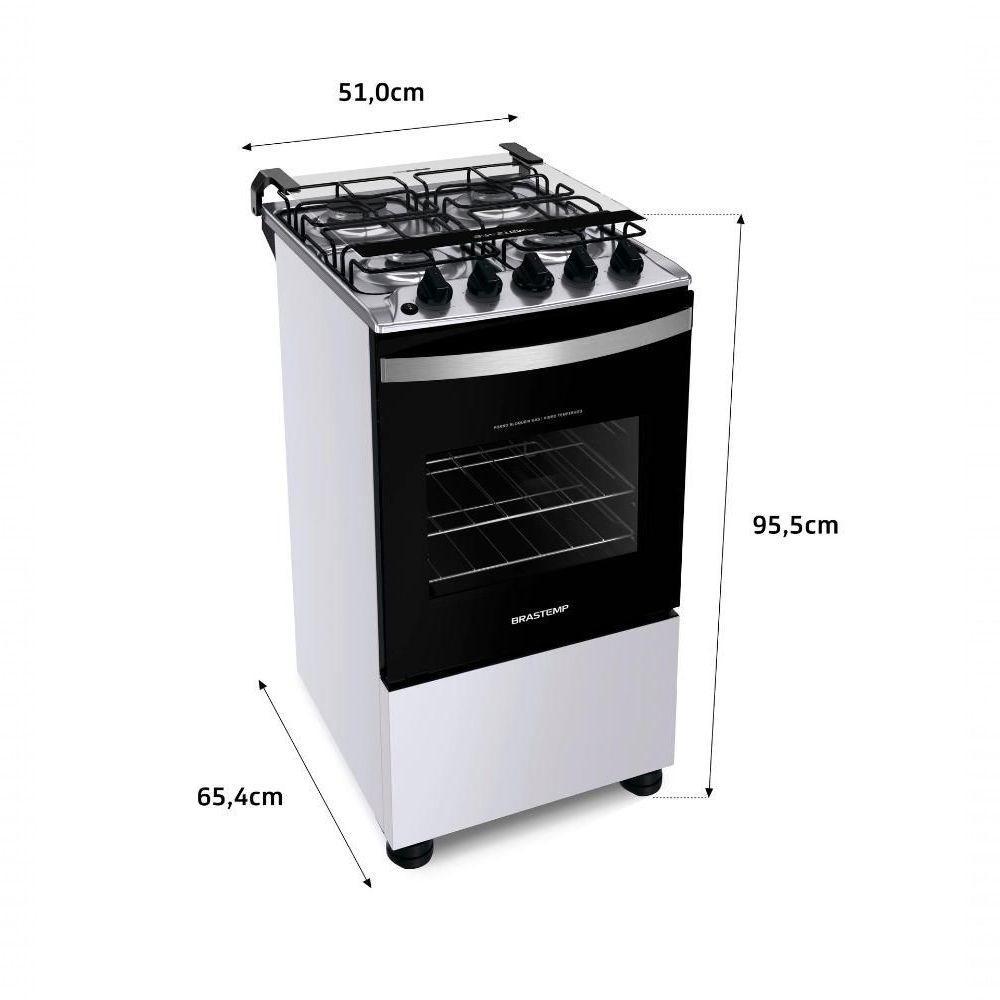 Fogão Brastemp 4 Bocas Branco Com Duas Prateleiras Com Alturas Ajustáveis Bfo4nbb - Bivolt - 5