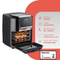 Fritadeira Elétrica Air Fryer Multifuncional HQ 12 Litros 1700W Preto RA-015 220V - 2