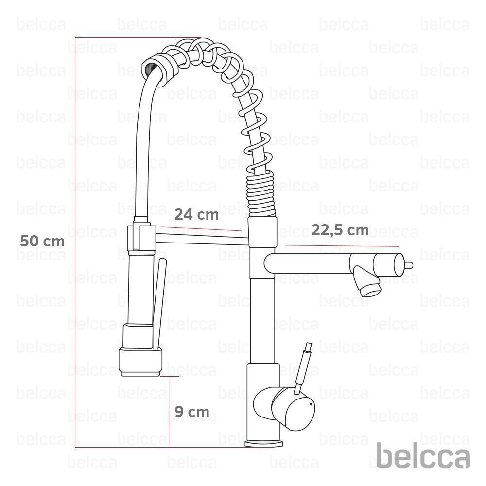 Torneira Gourmet 50cm Com Misturador Monocomando Rose De Bancada Belcca Tgm50r-bl - 4