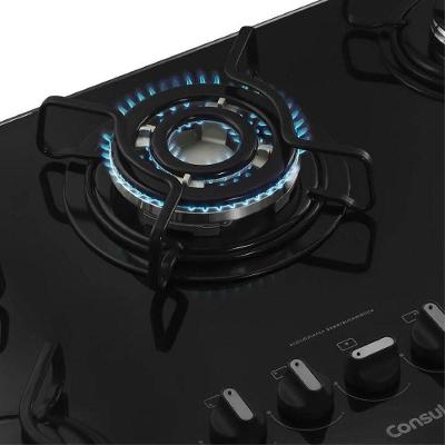 Cooktop Consul 5 Bocas Quadrichama à Gás Preto CDD75AEUNA Bivolt