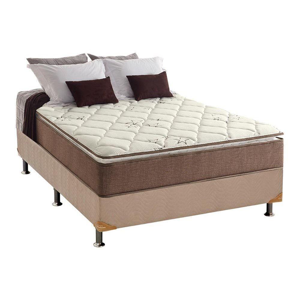 Cama Box Casal: Colchão Ortopédico Anjos D28/AG65 Star + Base CRC Suede Clean(138x188) - 1
