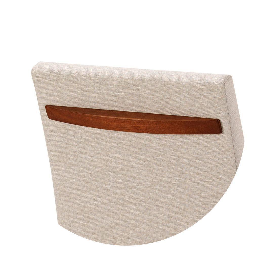 Cadeira Cores Neutras Revestida Com Tecido Lindo Para Sala De Jantar Ou Cozinha - 4