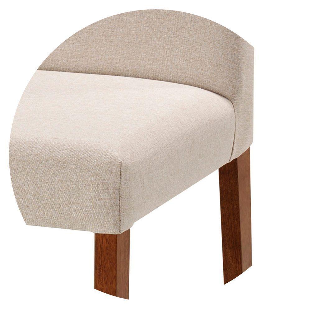 Cadeira Cores Neutras Revestida Com Tecido Lindo Para Sala De Jantar Ou Cozinha - 5