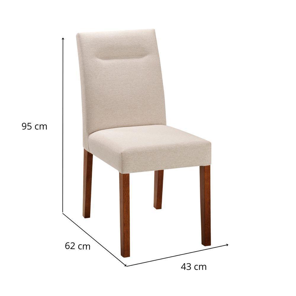 Cadeira Cores Neutras Revestida Com Tecido Lindo Para Sala De Jantar Ou Cozinha - 6