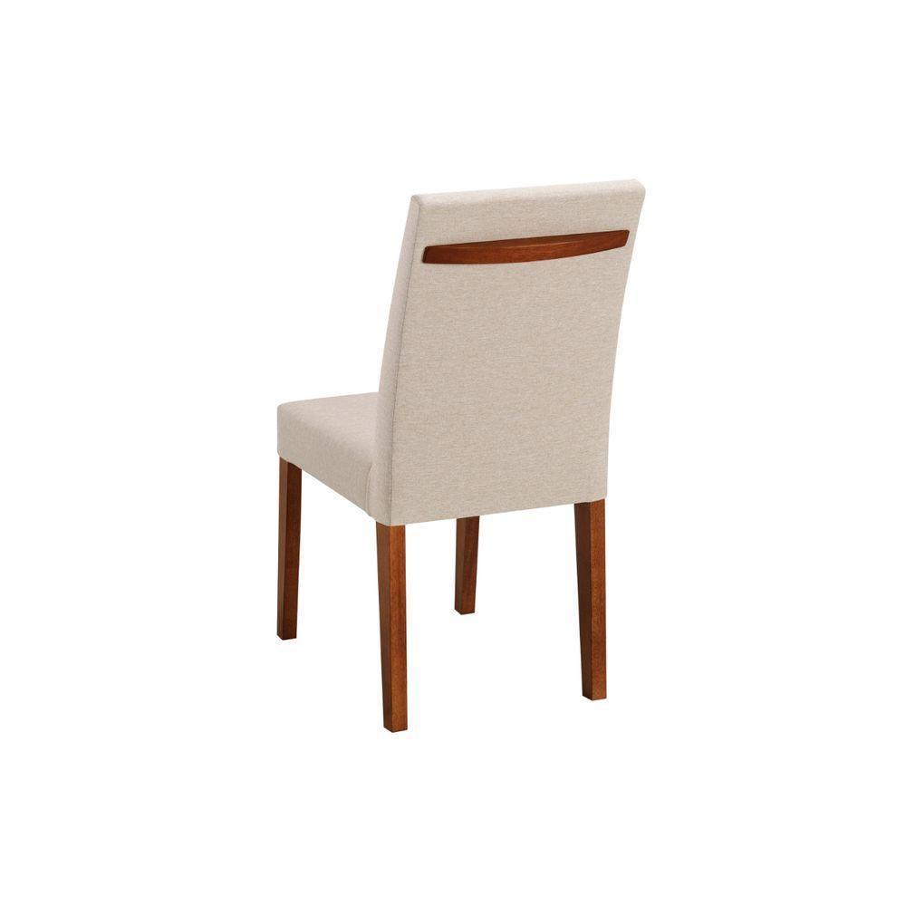 Cadeira Cores Neutras Revestida Com Tecido Lindo Para Sala De Jantar Ou Cozinha - 8
