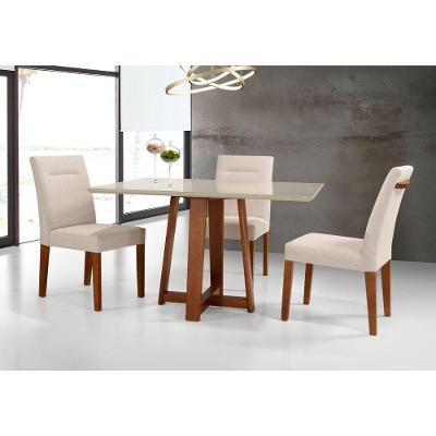 Cadeira Delta Treo Made Móveis Madeira Maciça Cores Neutras Revestida Com Tecido Lindo Para Sala De Jantar Ou Cozinha