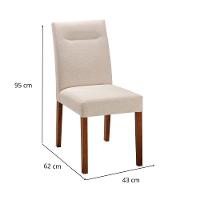 Cadeira Cores Neutras Revestida Com Tecido Lindo Para Sala De Jantar Ou Cozinha - 6