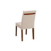 Cadeira Cores Neutras Revestida Com Tecido Lindo Para Sala De Jantar Ou Cozinha - 8