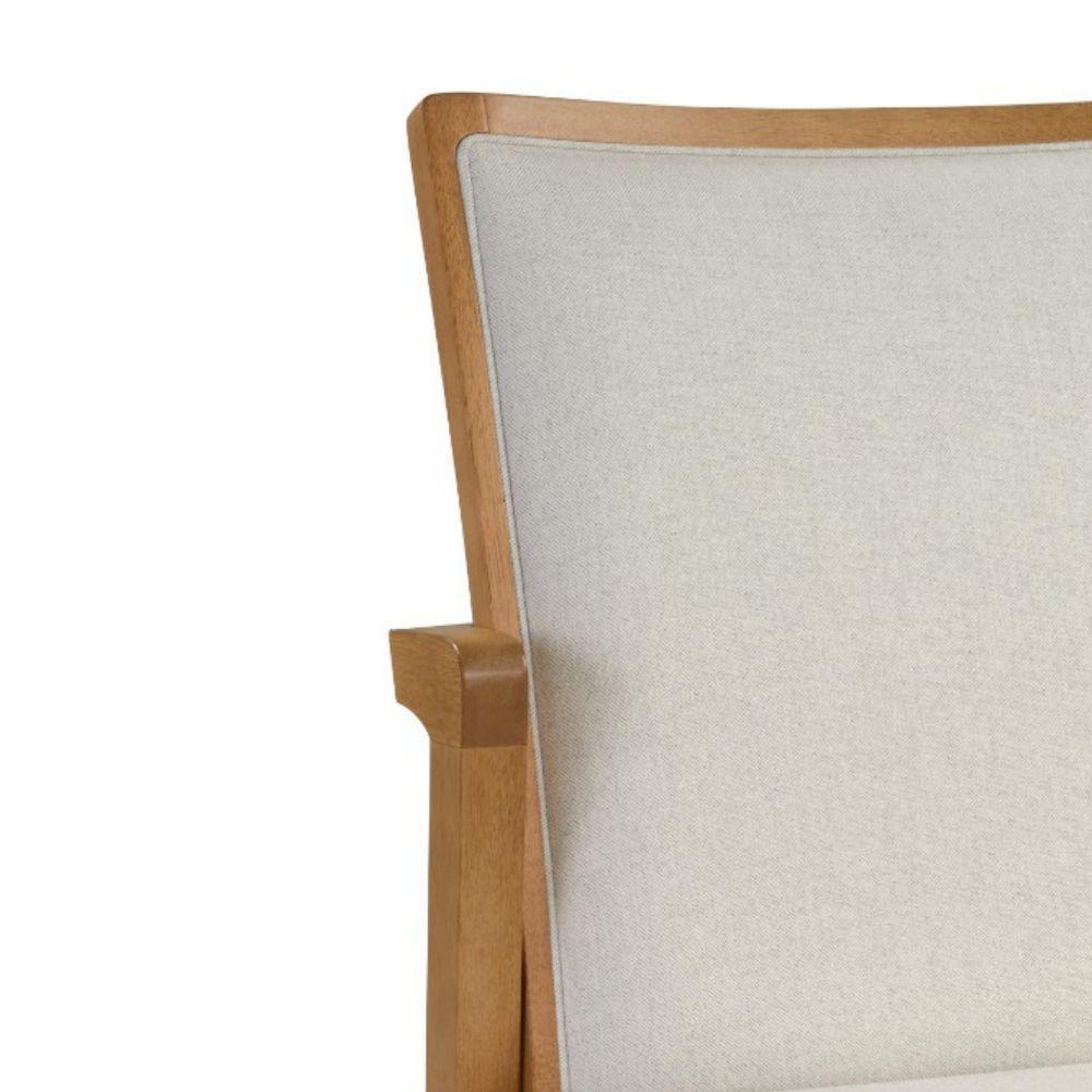 Cadeira Cores Neutras Revestida Com Tecido Lindo Para Sala De Jantar Ou Cozinha - 2