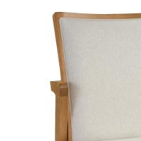 Cadeira Cores Neutras Revestida Com Tecido Lindo Para Sala De Jantar Ou Cozinha - 2