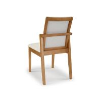 Cadeira Cores Neutras Revestida Com Tecido Lindo Para Sala De Jantar Ou Cozinha - 10