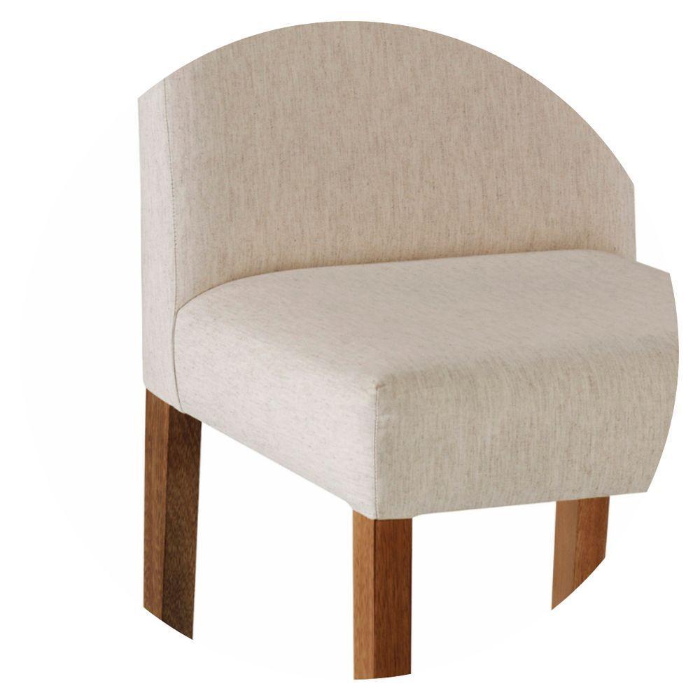 Cadeira Alfa Madeira Maciça Cores Neutras Revestida Com Tecido Lindo Para Sala De Jantar Ou Cozinha - 2