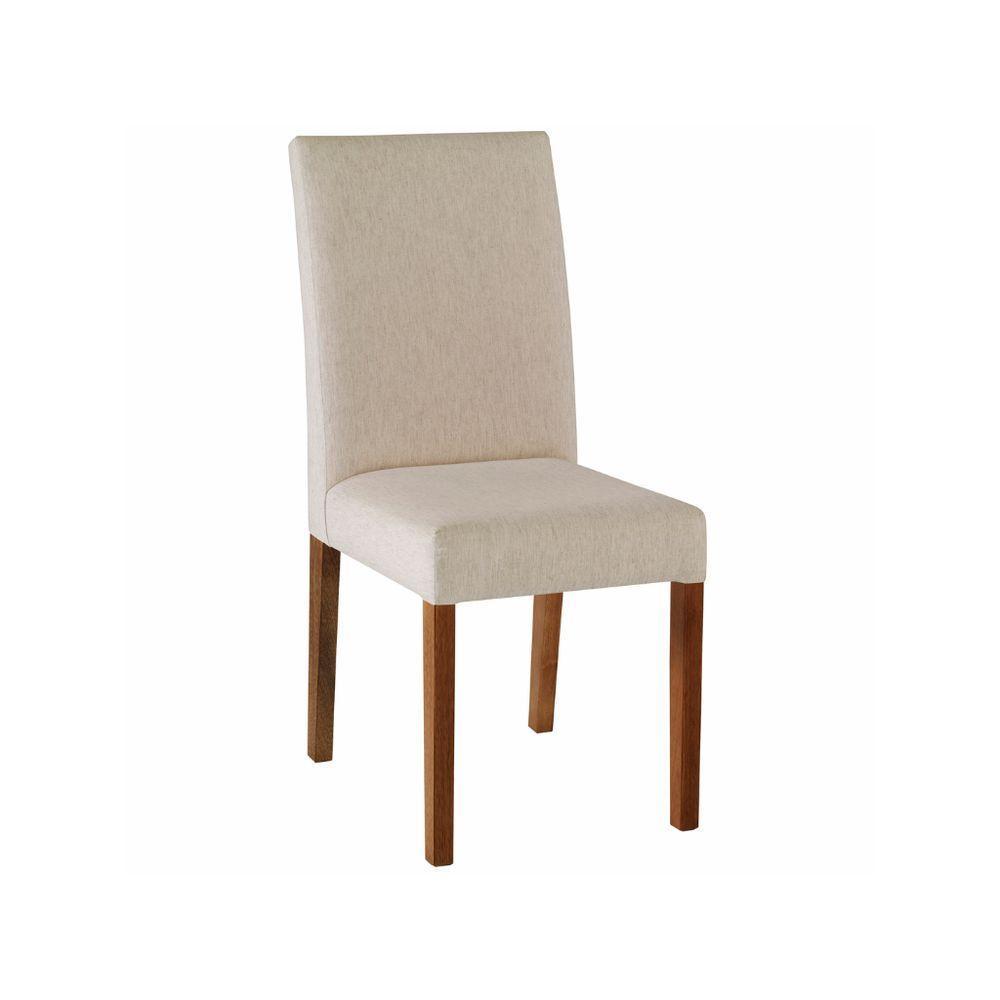 Cadeira Alfa Madeira Maciça Cores Neutras Revestida Com Tecido Lindo Para Sala De Jantar Ou Cozinha - 6