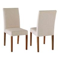 Cadeira Alfa Madeira Maciça Cores Neutras Revestida Com Tecido Lindo Para Sala De Jantar Ou Cozinha - 1