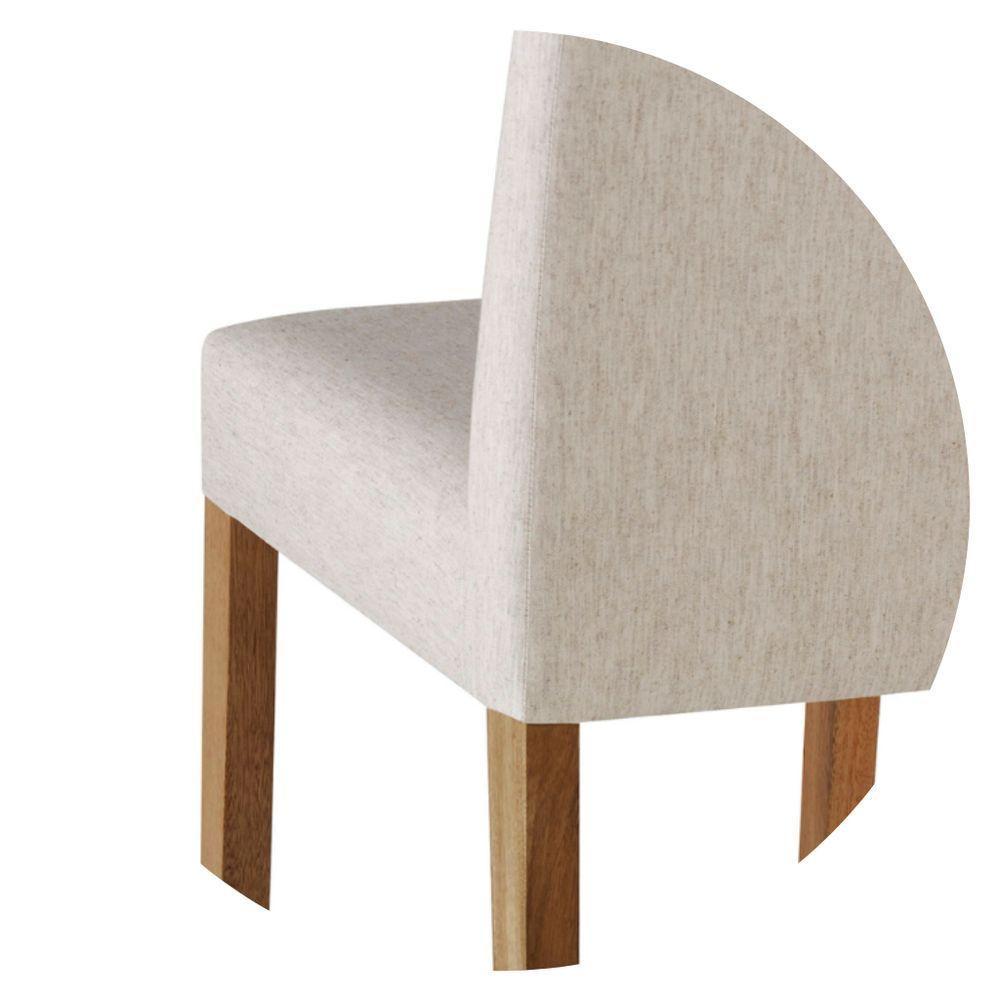 Cadeira Alfa Com Pegador Cores Neutras Revestida Com Tecido Para Sala De Jantar Cozinha - 3