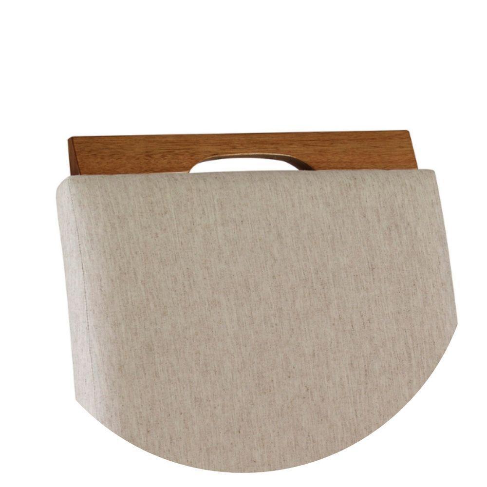 Cadeira Alfa Com Pegador Cores Neutras Revestida Com Tecido Para Sala De Jantar Cozinha - 4