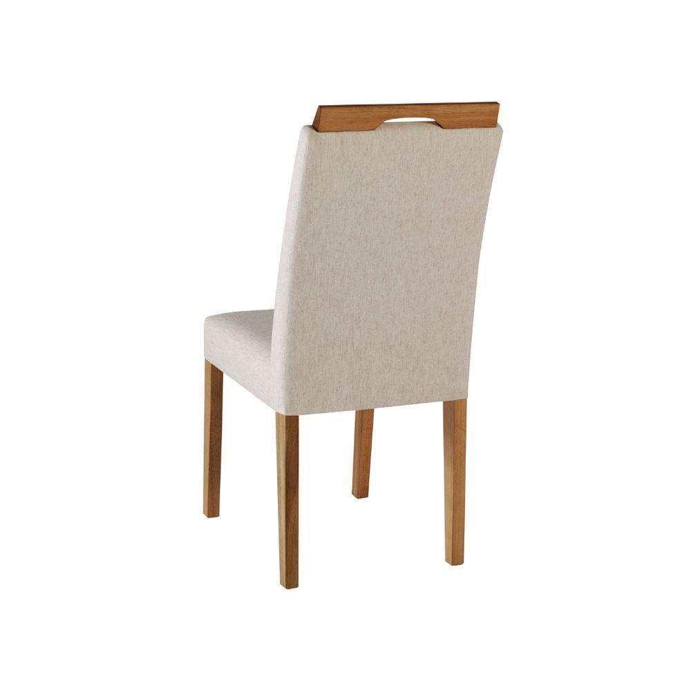 Cadeira Alfa Com Pegador Cores Neutras Revestida Com Tecido Para Sala De Jantar Cozinha - 8