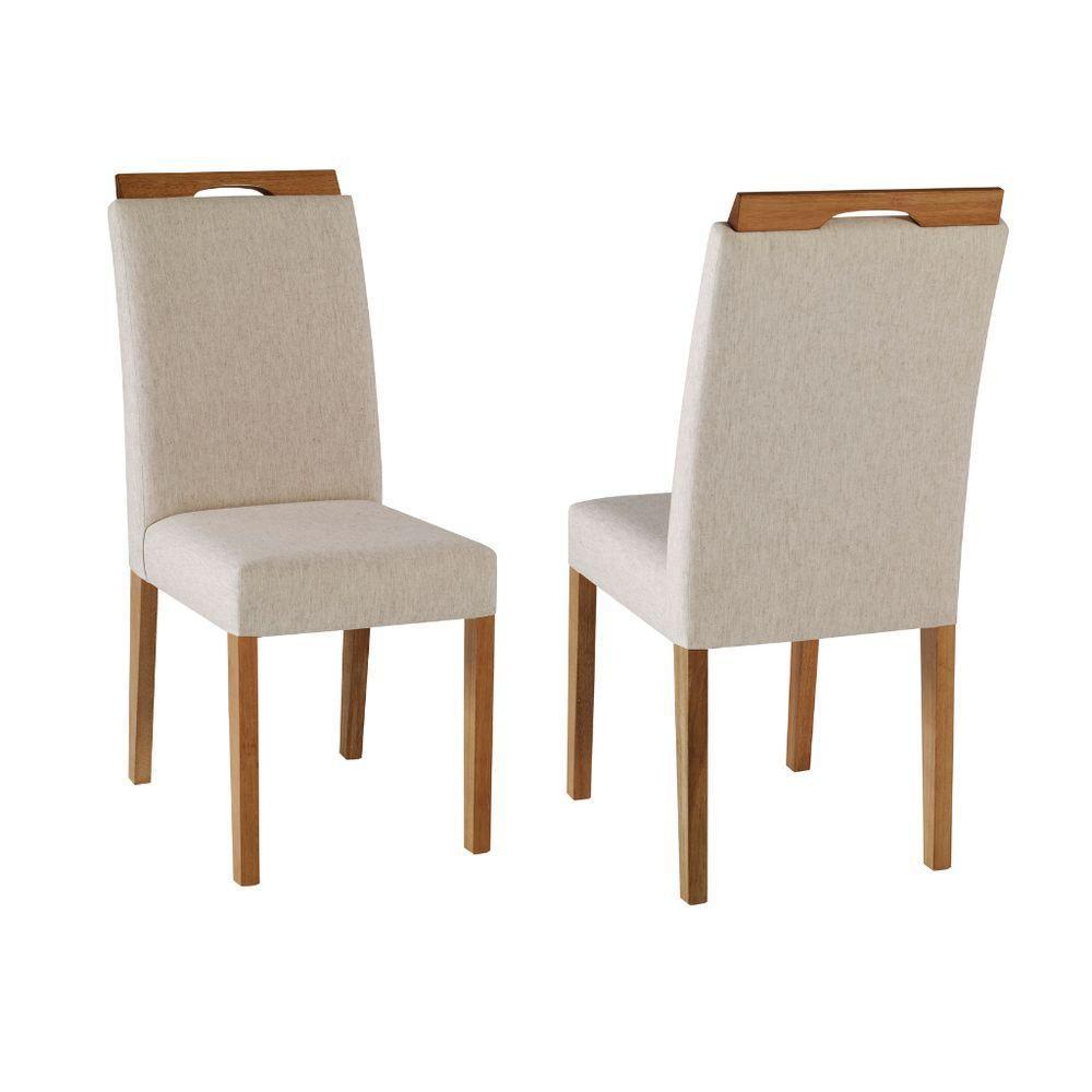 Cadeira Alfa Com Pegador Cores Neutras Revestida Com Tecido Para Sala De Jantar Cozinha - 9