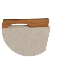 Cadeira Alfa Com Pegador Cores Neutras Revestida Com Tecido Para Sala De Jantar Cozinha - 2