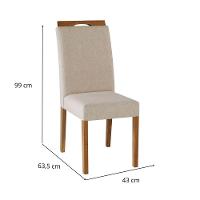 Cadeira Alfa Com Pegador Cores Neutras Revestida Com Tecido Para Sala De Jantar Cozinha - 6