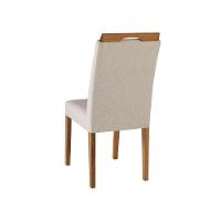 Cadeira Alfa Com Pegador Cores Neutras Revestida Com Tecido Para Sala De Jantar Cozinha - 8